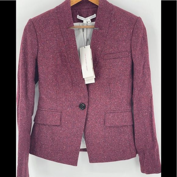 Veronica Beard Jackets & Blazers - New Veronica Beard I Am Dickey Jacket Blazer Berry Red Pink Size 0 Wool Blend